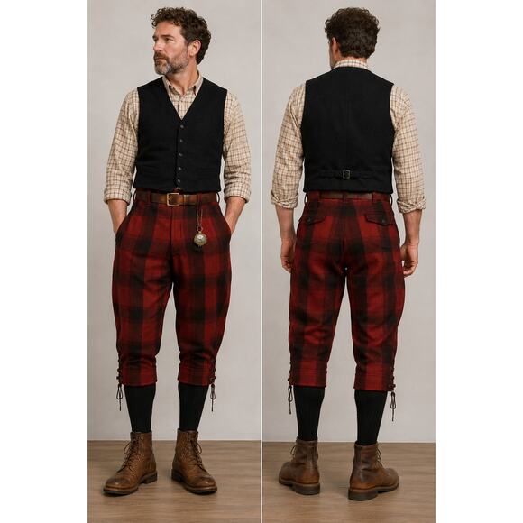 Unbranded Other - Vintage Tartan Plaid Wool Jodhpur  Hunting Pants